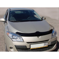 Дефлектор капоту мухобійка для RENAULT Megane HB, 08-, темний