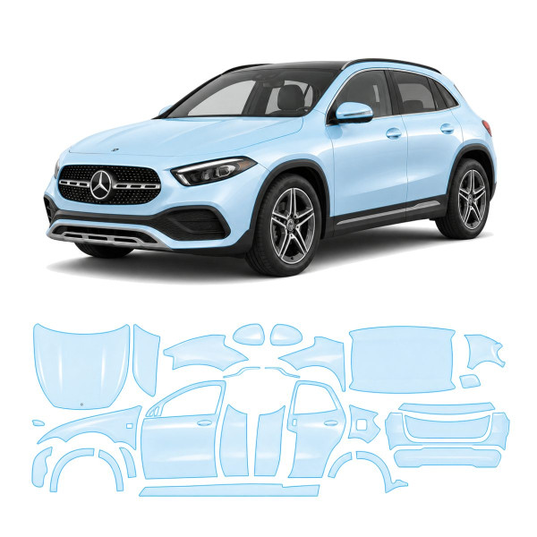Антигравийная защитная бронепленка по лекалам для Mercedes-Benz GLA H247 2020-2023 - полный кузов