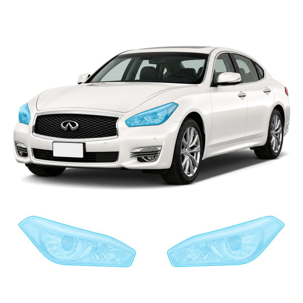 Антигравийная защитная бронепленка по лекалам для Infiniti Q70 Y51 2014-2019 - оптика (фары и ПТФ)