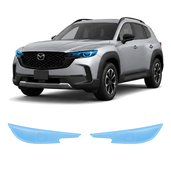 Антигравийная защитная бронепленка по лекалам для Mazda CX-50 2023- оптика (фары и ПТФ)