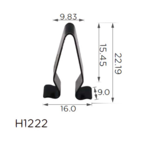 Скоба В=22 Д=15.5 Ш=9 багажника Mercedes, Volkswagen, Audi, Seat, Skoda (4A0867276) (H1222)