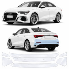 Антигравійна захисна бронеплівка за лекалами для Audi A3 8Y 2020-2024 - задній бампер
