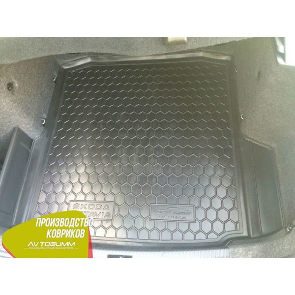 Автомобільний килимок в багажник Skoda Octavia A7 2013 - Liftback / Гумовий (Avto-Gumm)