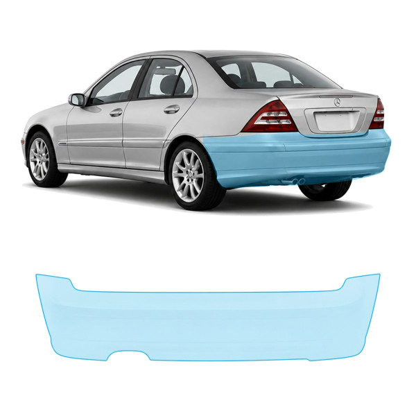 Антигравийная защитная бронепленка по лекалам для Mercedes-Benz C-Class W203 facelift 2004-2007 - задний бампер