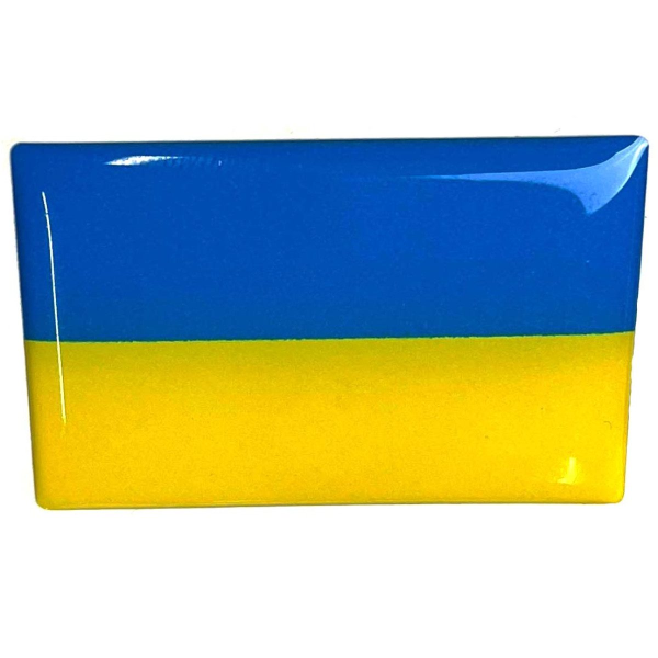 Наклейка Силиконовая Объемная Флаг Украины 45 x 30 мм 1 шт