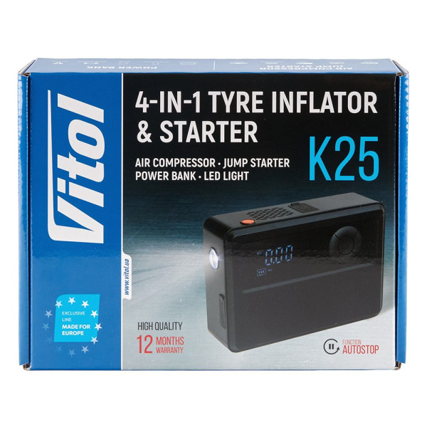 Автомобільний компресор Vitol 4в1 14.8V 22.2wh 6000mAh (K-25)