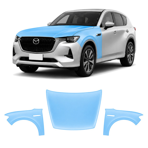 Антигравійна захисна бронеплівка за лекалами для Mazda CX-60 2022- капот і передні крила