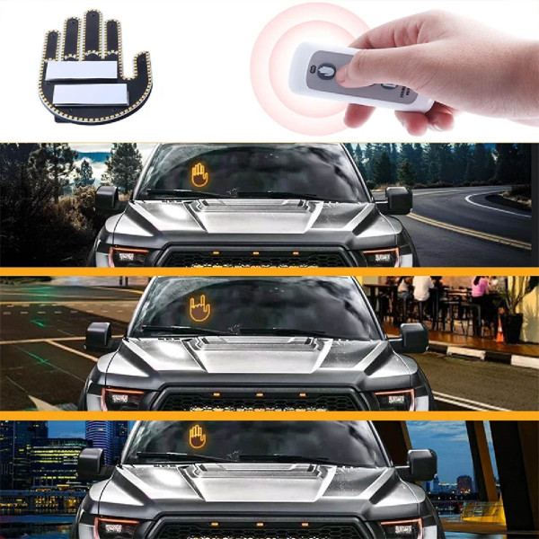 Підсвічування автомобільне LED-долоня рука на заднє скло для жестів (Gesture fan fak car Led)