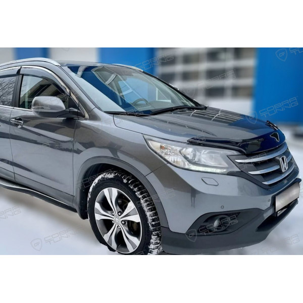 Дефлектор капоту мухобійка Honda CR-V 2012-2017 Євро Кріплення (Vip Tuning) HD55