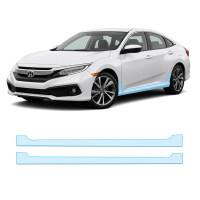 Антигравийная защитная бронепленка по лекалам для Honda Civic X facelift 2019-2021 - нижняя зона кузова пороги