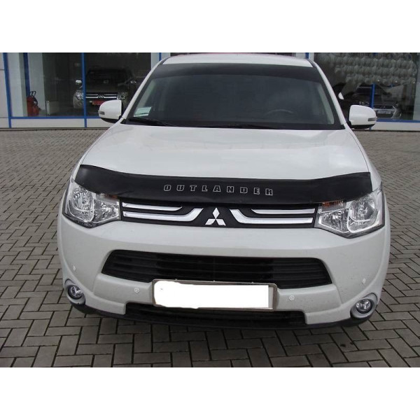 Дефлектор капоту мухобійка для Mitsubishi Outlander 2012-2021 Євро Кріплення (Vip Tuning) MSH25