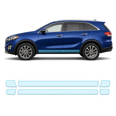 Антигравийная защитная бронепленка по лекалам для Kia Sorento UM 2015-2017 - нижняя зона кузова пороги