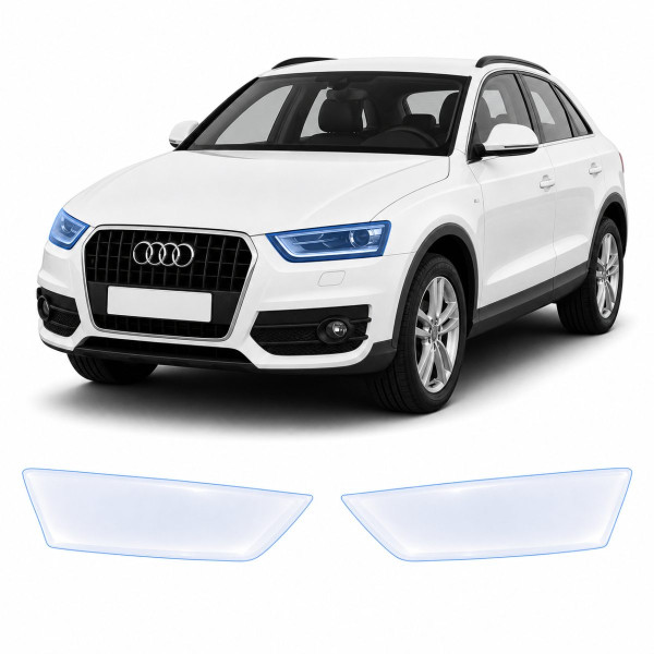 Антигравийная защитная бронепленка по лекалам для Audi Q3 8U 2011-2018 - оптика (фары и ПТФ)