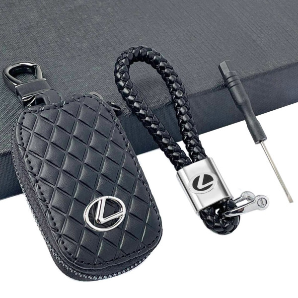 Автонабір №15 для Lexus Брелок та чохол для автоключів з логотипом Ромб Чорний