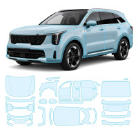 Антигравийная защитная бронепленка по лекалам для Kia Sorento MQ4 facelift 2024- полный кузов