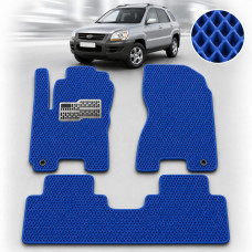 Коврики в салон EVA для Kia Sportage II МКП 2004-2010 с подпятником Синие 5 шт