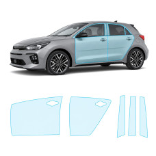 Антигравийная защитная бронепленка по лекалам для Kia Rio YB facelift 2020-2023 - зоны дверей и стойки окон