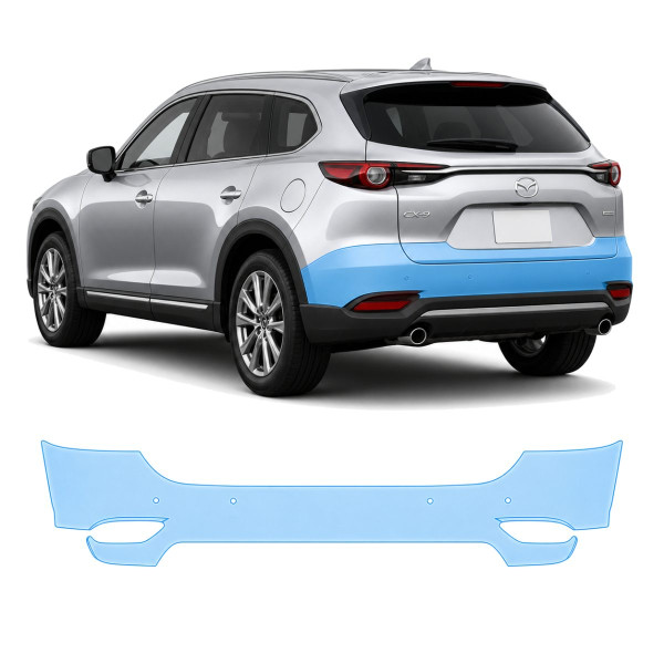 Антигравійна захисна бронеплівка за лекалами для Mazda CX-9 TC facelift 2020-2023 - задній бампер