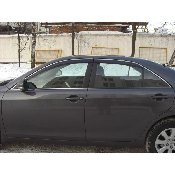 Дефлектори вікон вітровики Toyota Camry V40 2006-2011 Хром молдинг (08611-33080)