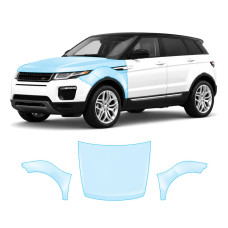 Антигравийная защитная бронепленка по лекалам для Land Rover Range Rover Evoque L538 facelift 2016-2018 - капот и передние крылья
