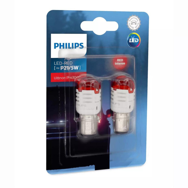 Світлодіод 12V цок.BAY15s P21/5 LED Philips 11499U30RB2 Red Ultiton Pro3000 2шт