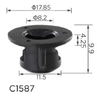 Клипса для обшивки Toyota, Lexus (9046706169, 90467-06169, 90476-N0301, 90476N0301, 20015) (C1587)