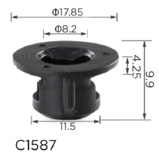 Кліпса для обшивки Toyota, Lexus (9046706169, 90467-06169, 90476-N0301, 90476N0301, 20015) (C1587)