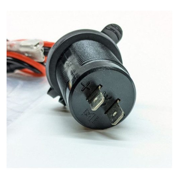 Гнездо под штекер прикуривателя врезное с крышкой 1 USB 1 Type-C QC 3.0 PD DC 12-24V 5V Подсветка Синяя (A93B)