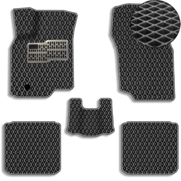 3D Коврики в салон EVA для Mitsubishi Lancer IX 2003-2007 с подпятником Черные 5 шт