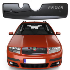 Зимняя накладка на решетку радиатора Skoda Fabia 1997-2007 Глянец Voron glass