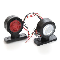 Габаритные огни LED для грузовиков Рожки 24V прямой мини 8,5 см / Красный-Белый 2 шт (Л 070)
