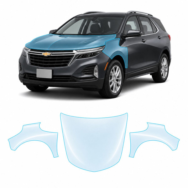 Антигравийная защитная бронепленка по лекалам для Chevrolet Equinox IV 2021- капот и передние крылья