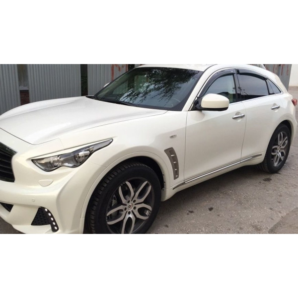 Дефлектори вікон вітровики для Infiniti EX35 / 37 2007- З Молдингом Хром