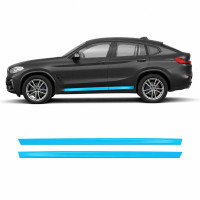 Антигравийная защитная бронепленка по лекалам для BMW X4 G02 2018-2021 - нижняя зона кузова пороги