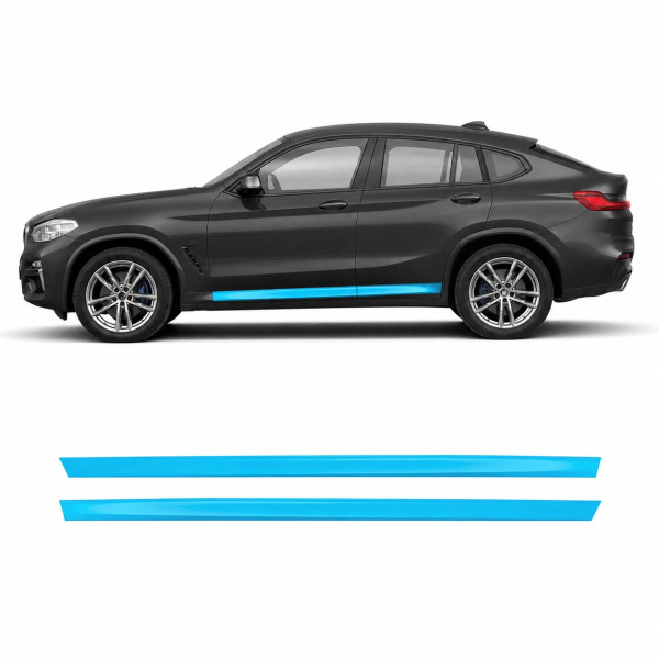 Антигравийная защитная бронепленка по лекалам для BMW X4 G02 2018-2021 - нижняя зона кузова пороги