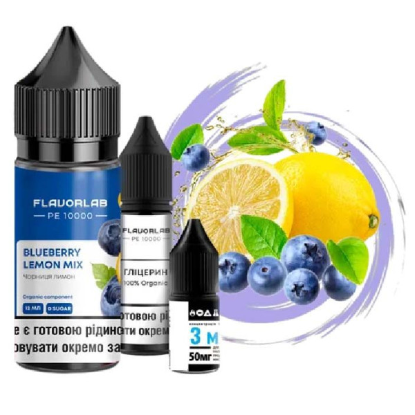 Рідина Самозаміс Flavorlab PE10000 30ml Blueberry lemon mix