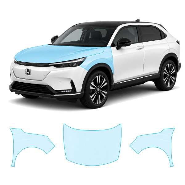 Антигравийная защитная бронепленка по лекалам для Honda e:NS1 I 2024- капот и передние крылья