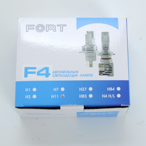 LED лампи автомобільні FORT F4MINI H11/H8 радіатор+кулер 4000Lm/CSP/25W/6000K/IP65/9-16V 2шт