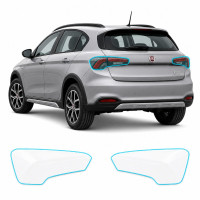 Антигравийная защитная бронепленка по лекалам для Fiat Tipo Cross (Egea Cross) I 2020- задние фонари стопы