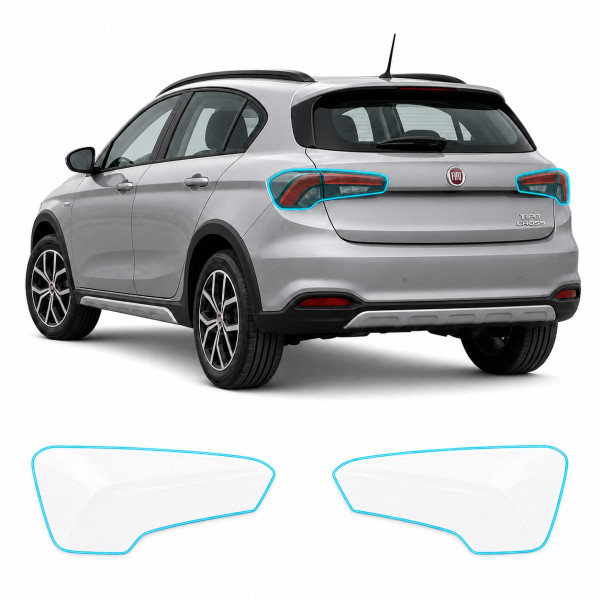 Антигравійна захисна бронеплівка за лекалами для Fiat Tipo Cross (Egea Cross) I 2020- задні ліхтарі стопи