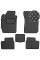 Коврики в салон Экокожа для Daewoo Matiz 1997-2008- Черные 5 шт (Rombus)