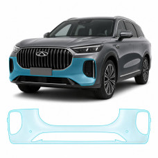 Антигравийная защитная бронепленка по лекалам для Chery Tiggo 9 (PHEV) I 2023- передний бампер