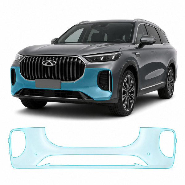 Антигравійна захисна бронеплівка за лекалами для Chery Tiggo 9 (PHEV) I 2023- передній бампер