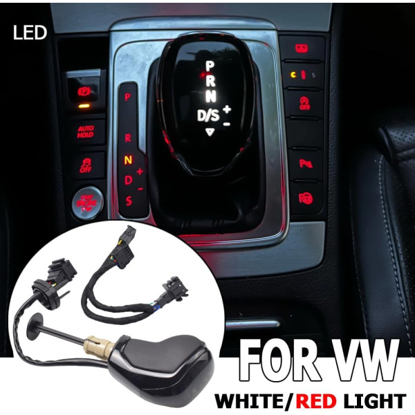 Ручка КПП для Volkswagen VAG LED Підсвічування Швидкостей Біла №48