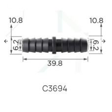 Соединитель для трубок d10, 8мм. (C3694)