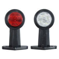 Габаритные огни LED для грузовиков Рожки 12/24V / прямой 12 см / Красный-Белый 2 шт (Л 051)