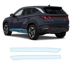 Антигравийная защитная бронепленка по лекалам для Hyundai Tucson NX4 2020-2023 - нижняя зона кузова пороги