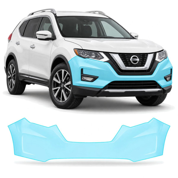 Антигравийная защитная бронепленка по лекалам для Nissan Rogue / X-Trail T32 facelift 2017-2022 - передний бампер