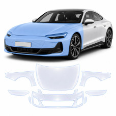 Антигравійна захисна бронеплівка за лекалами для Audi A6 e-tron C9 2024- передня частина авто (капот бампер крила))