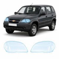 Антигравійна захисна бронеплівка за лекалами для Chevrolet Niva I facelift 2009-2020 - оптика (фари та ПТФ)